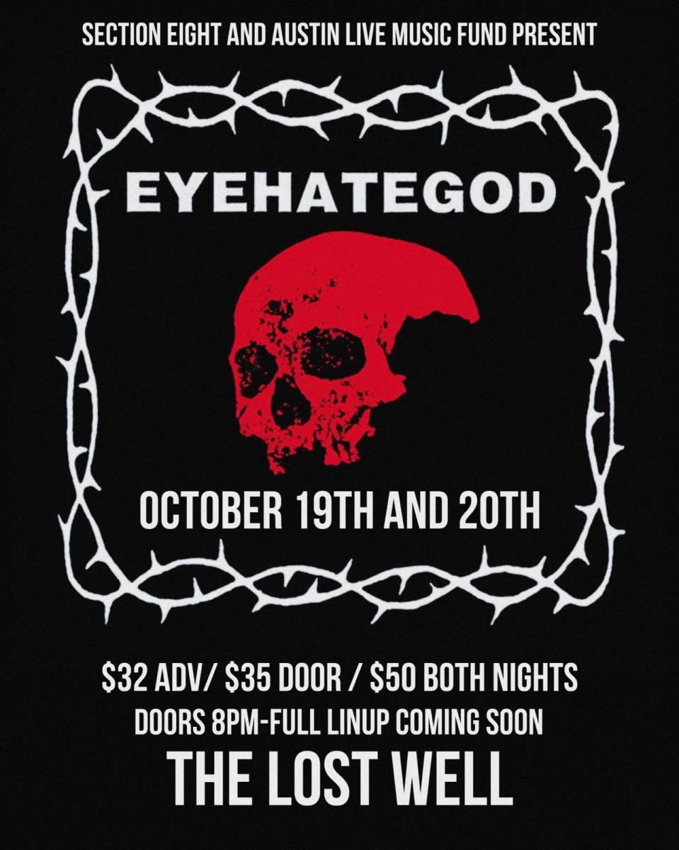 EYEHATEGOD, Pig's Blood, Berator, and Parasiticide (Night 1) Austin, TX