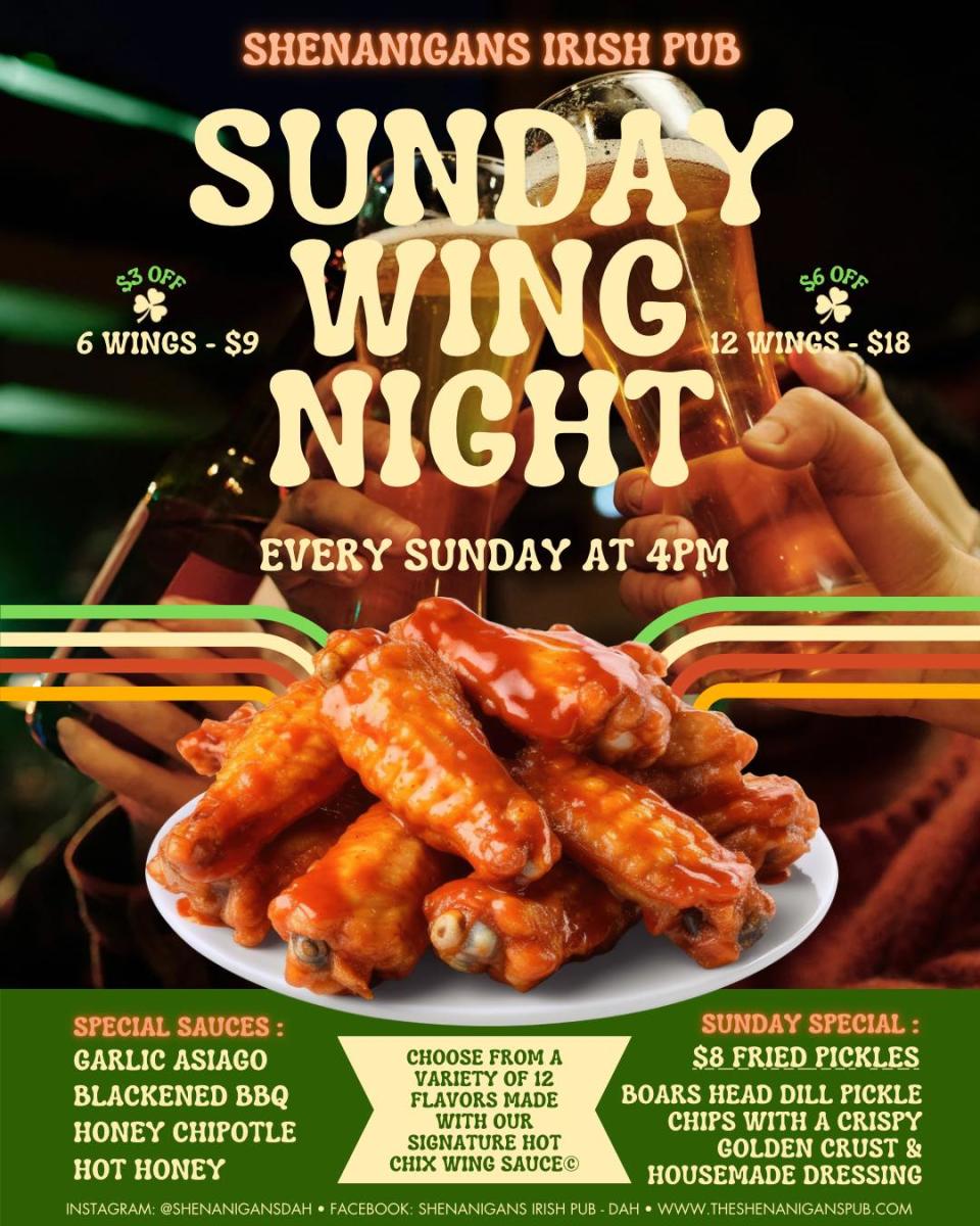 Wing Night at Shenanigans!