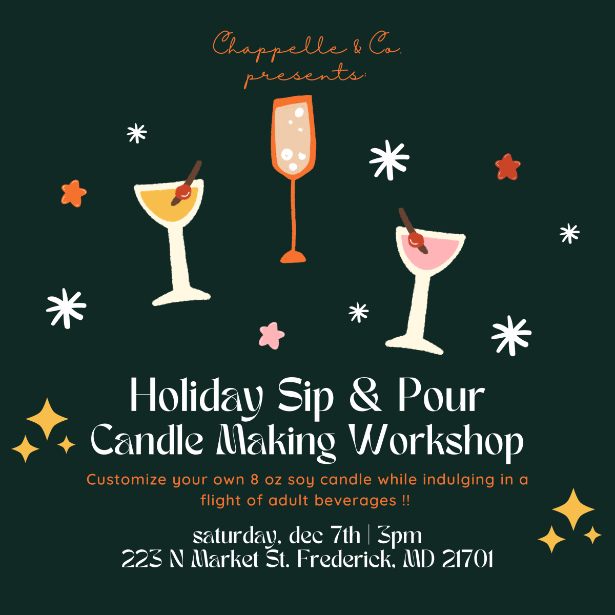 Holiday Sip & Pour Candle Making