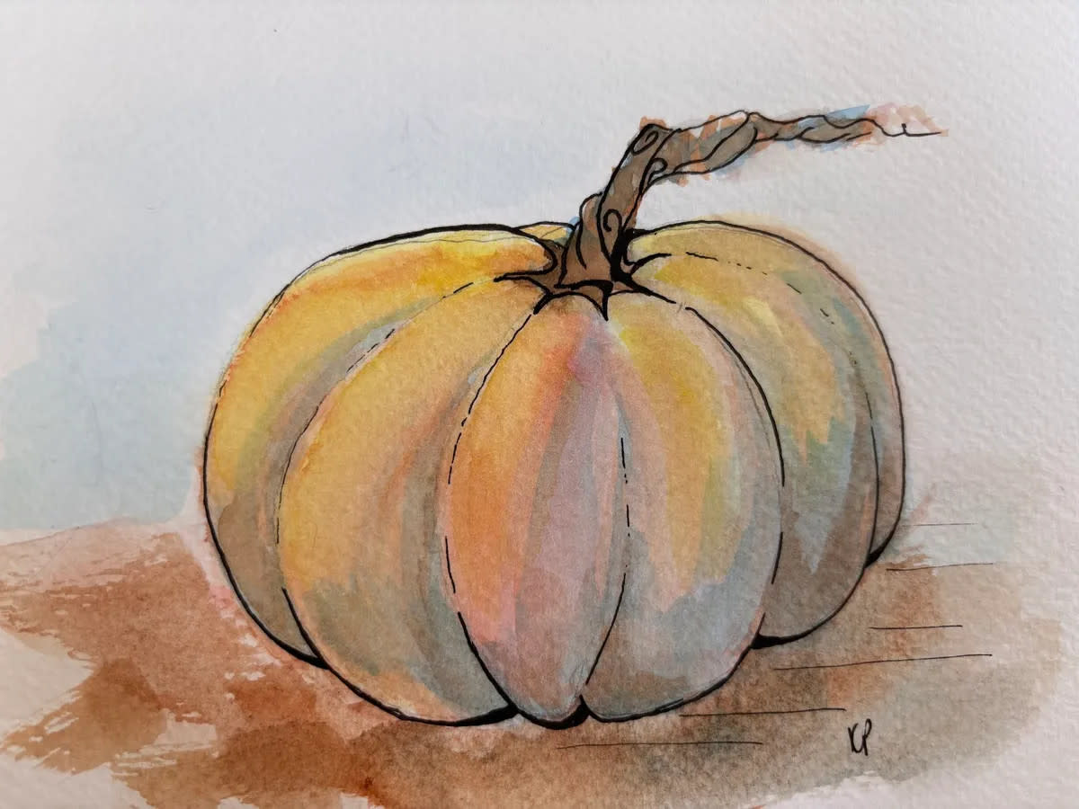 Cozy Color Theory: Ink & Watercolor Pumpkins
