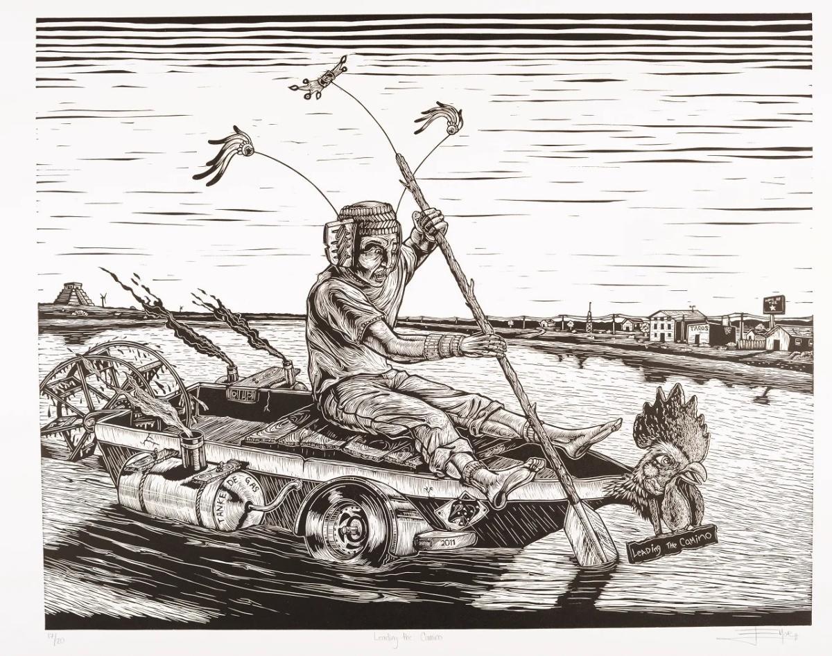 Flyer or photo for Leading the Camino: Latinx Art by Juan de Dios Mora and Consuelo Jimenez Underwood