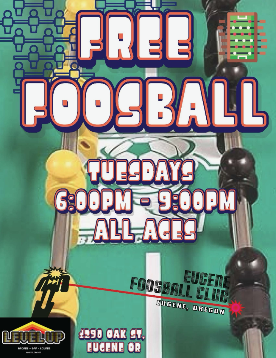 Flyer or photo for Foosball Tuesdays at LevelUp Arcade
