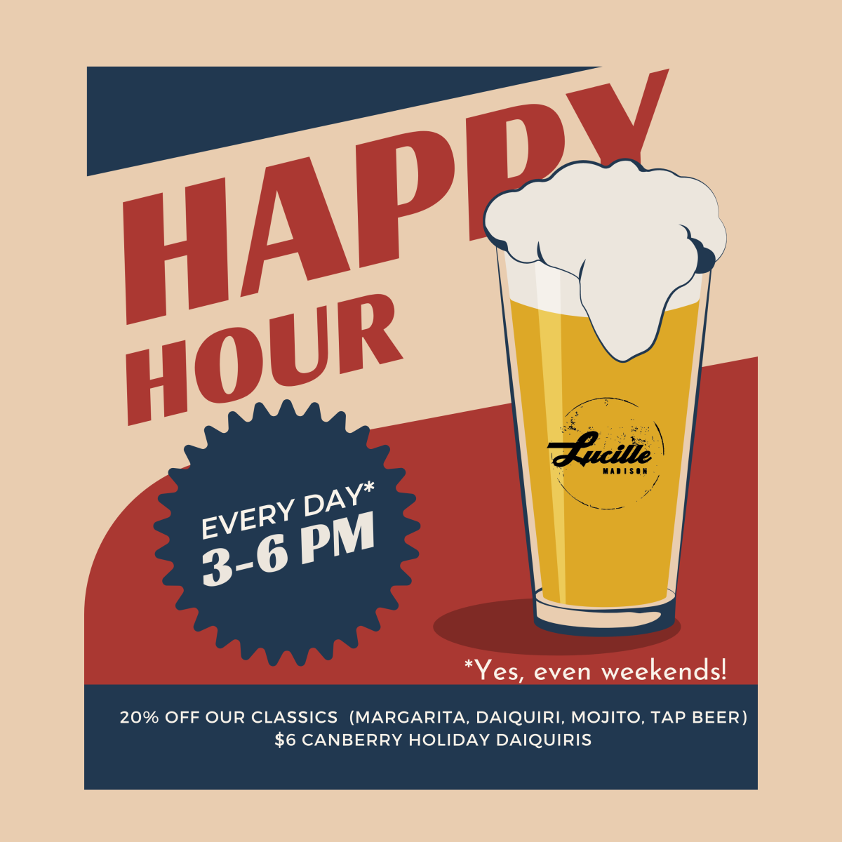 Lucille Happy Hour Madison, WI