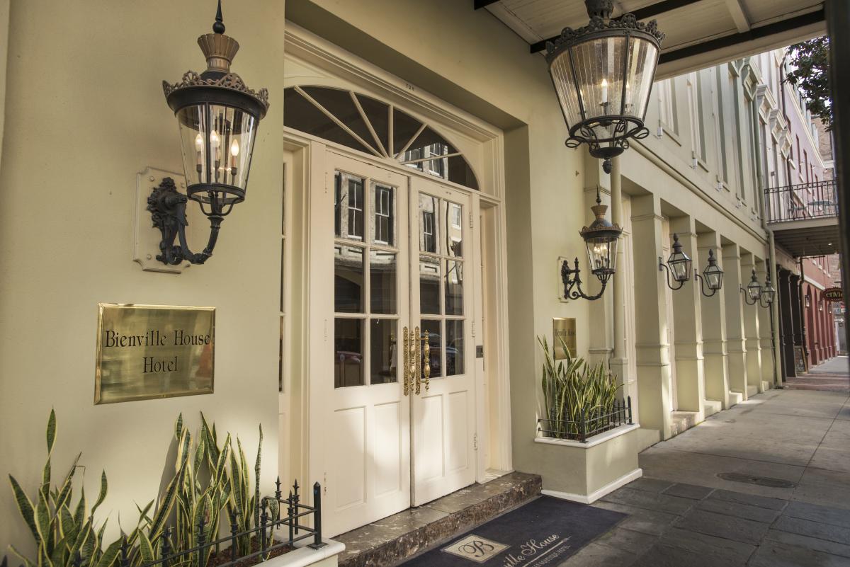 Bienville House street entrance in the French Quarter
