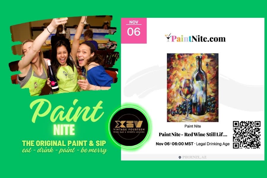 Paint & Sip with Paint Nite Red Wine Still Life at Vintage XVI Wine