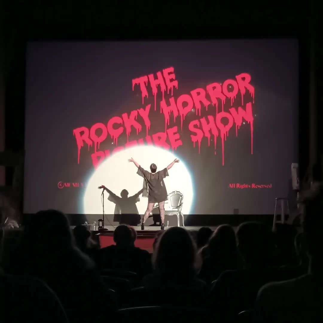 The Denton Delinquents shadow cast performing The Rocky Horror Picture Show at the Kiggins Theatre, Vancouver, WA