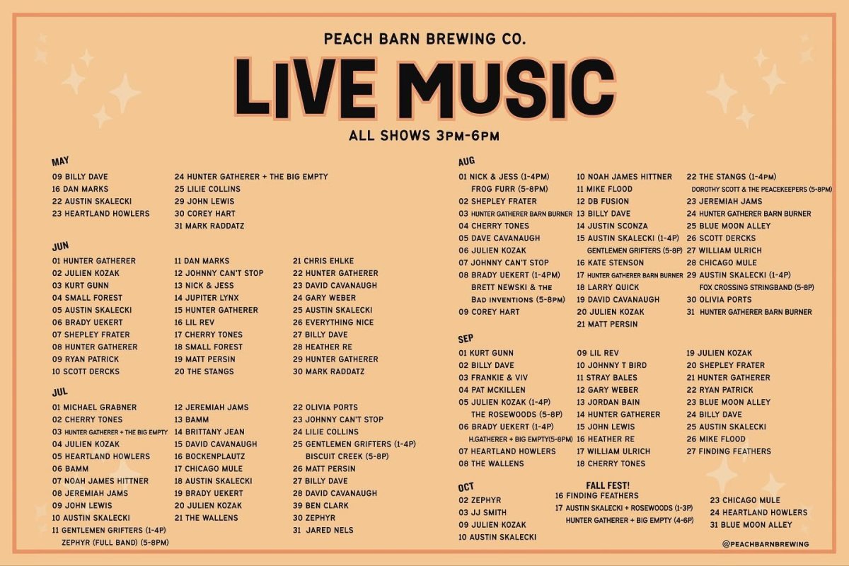 Live music at Peach Barn Brewing