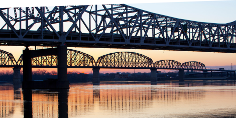 View of Kennedy Bridge and Big Four Bridges