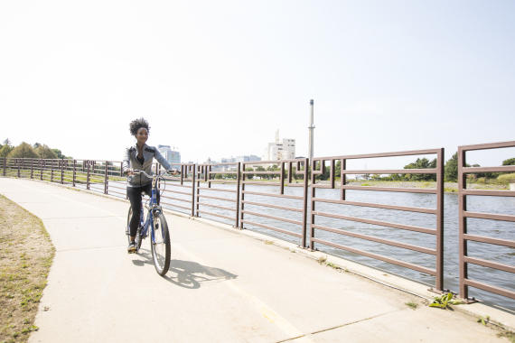 Biking at Silver Lake