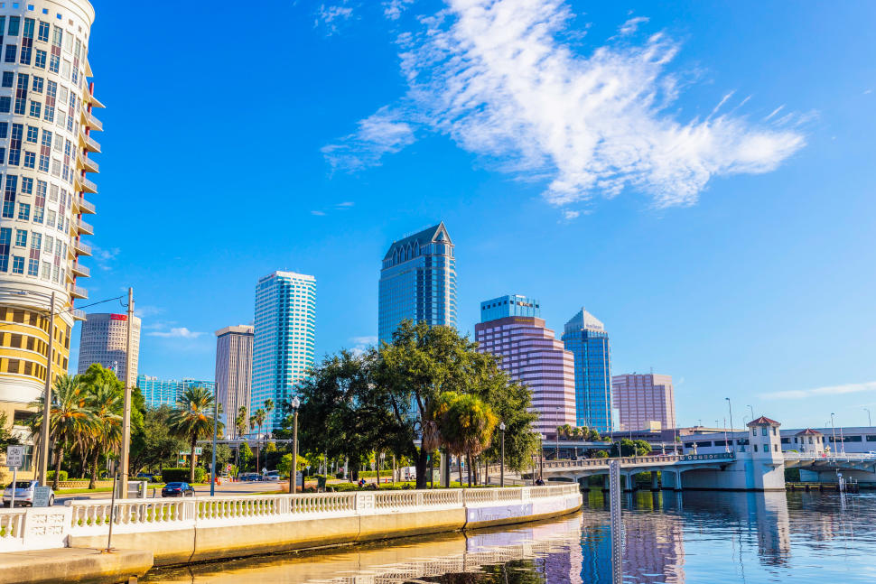 downtown Tampa skyline along the water