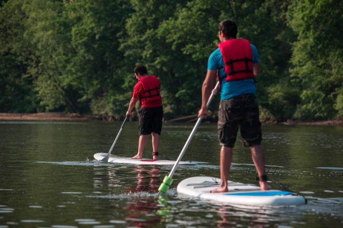 brothers paddleboarding_ Occoquan