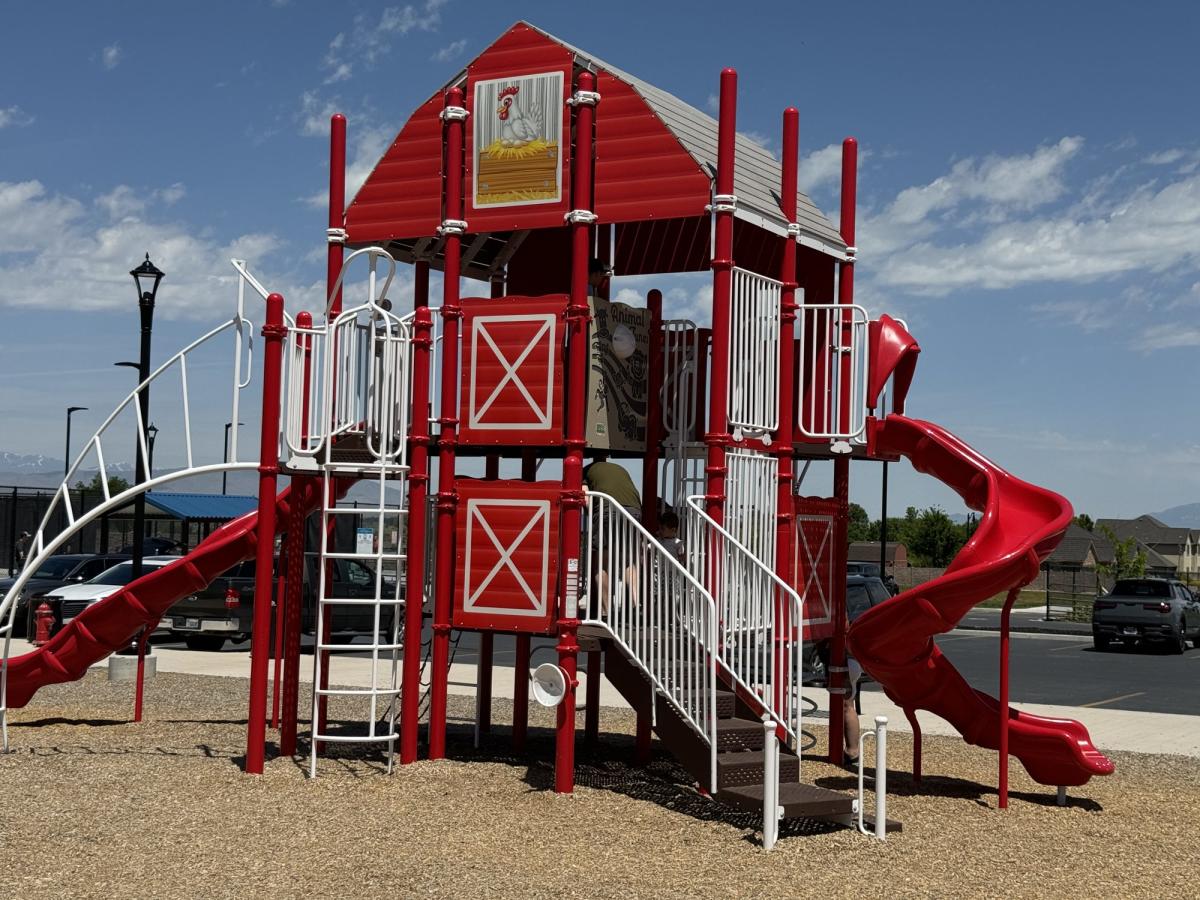 Barn playground at Cole Park in Salem