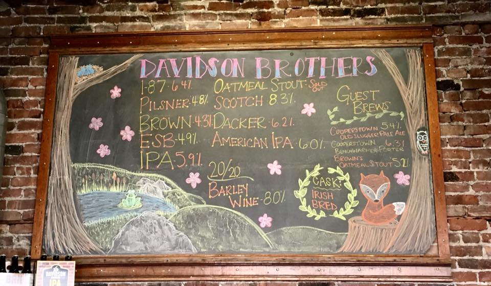 David Rio Menu Board Davidson Brothers Restaurant Brewery
