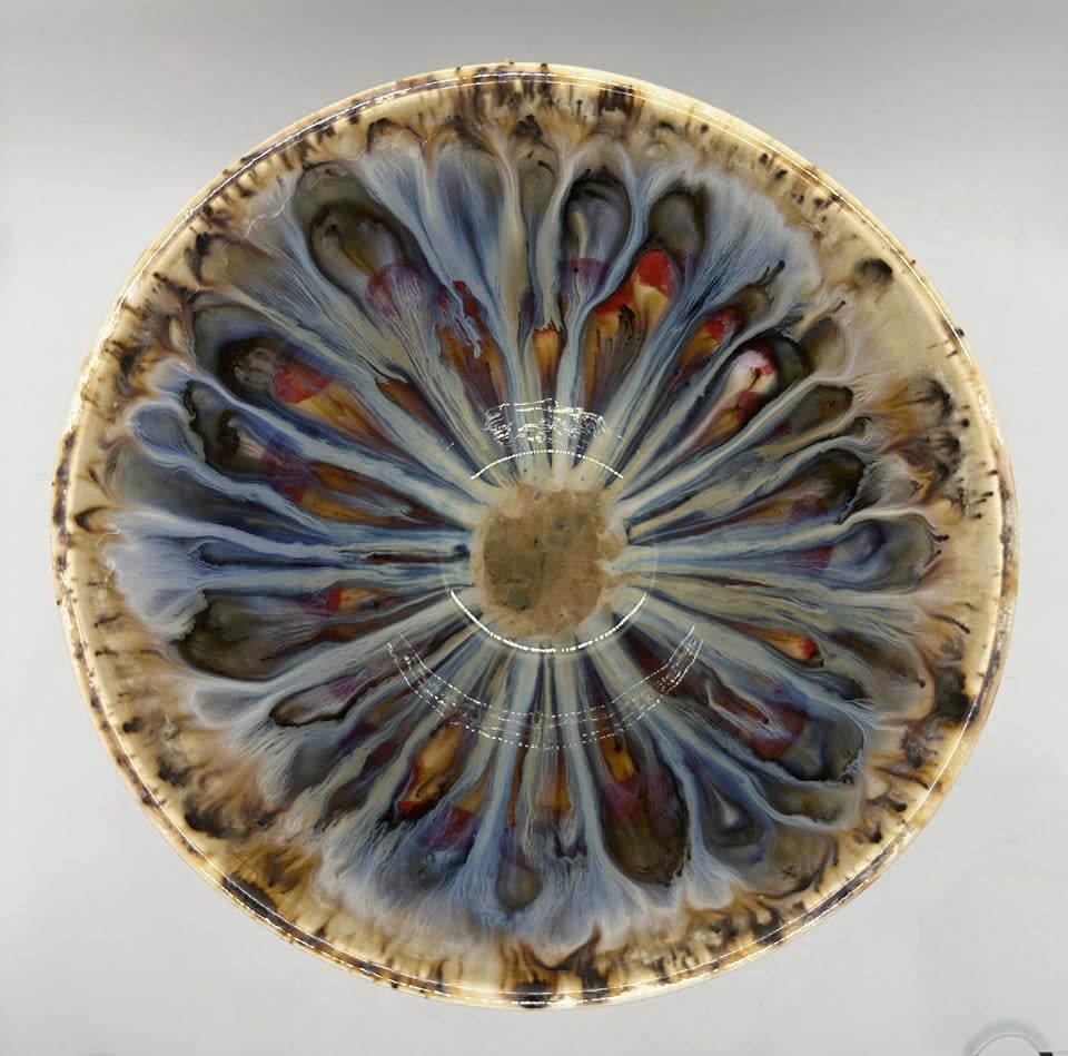 画材 Peacockesque Stoneware Peacock Technique Bowl Class at Fired Fox