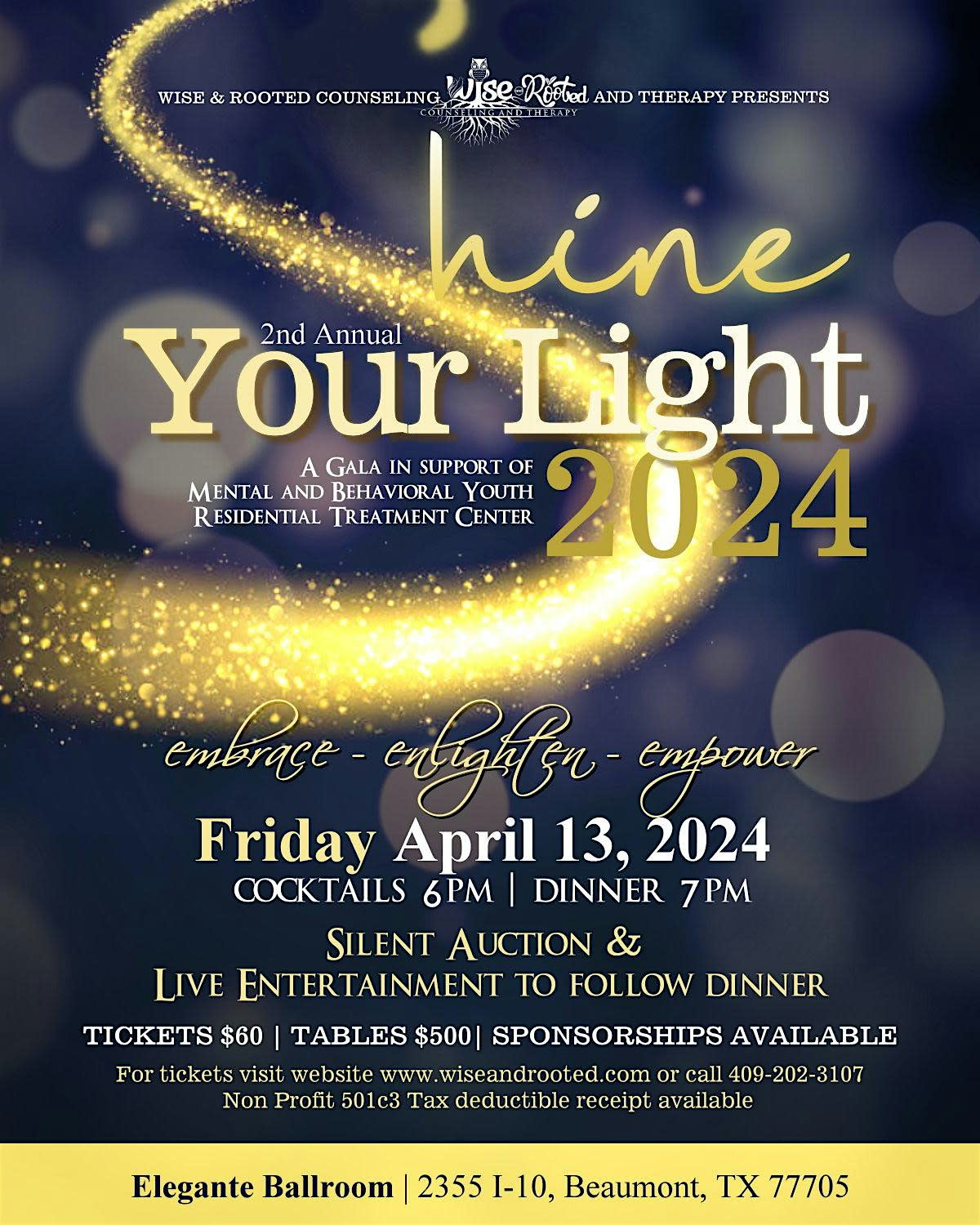 Shine your light Gala 2024 Beaumont TX 77702