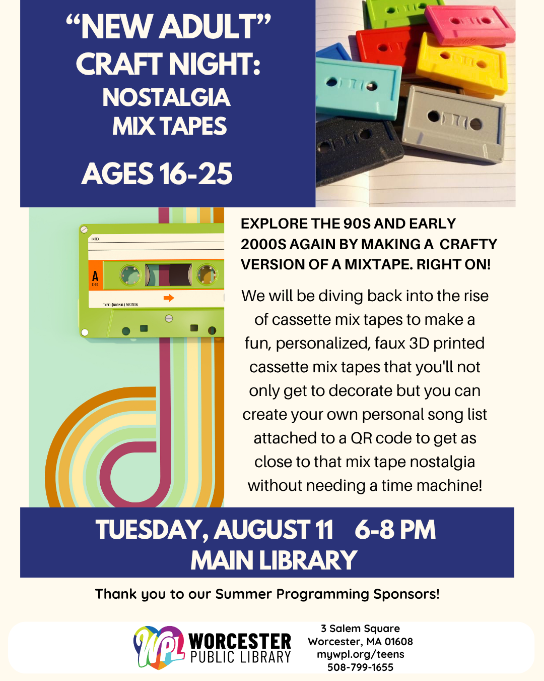New Adult Craft Night: Nostalgia Mix Tapes - Ages 16-25