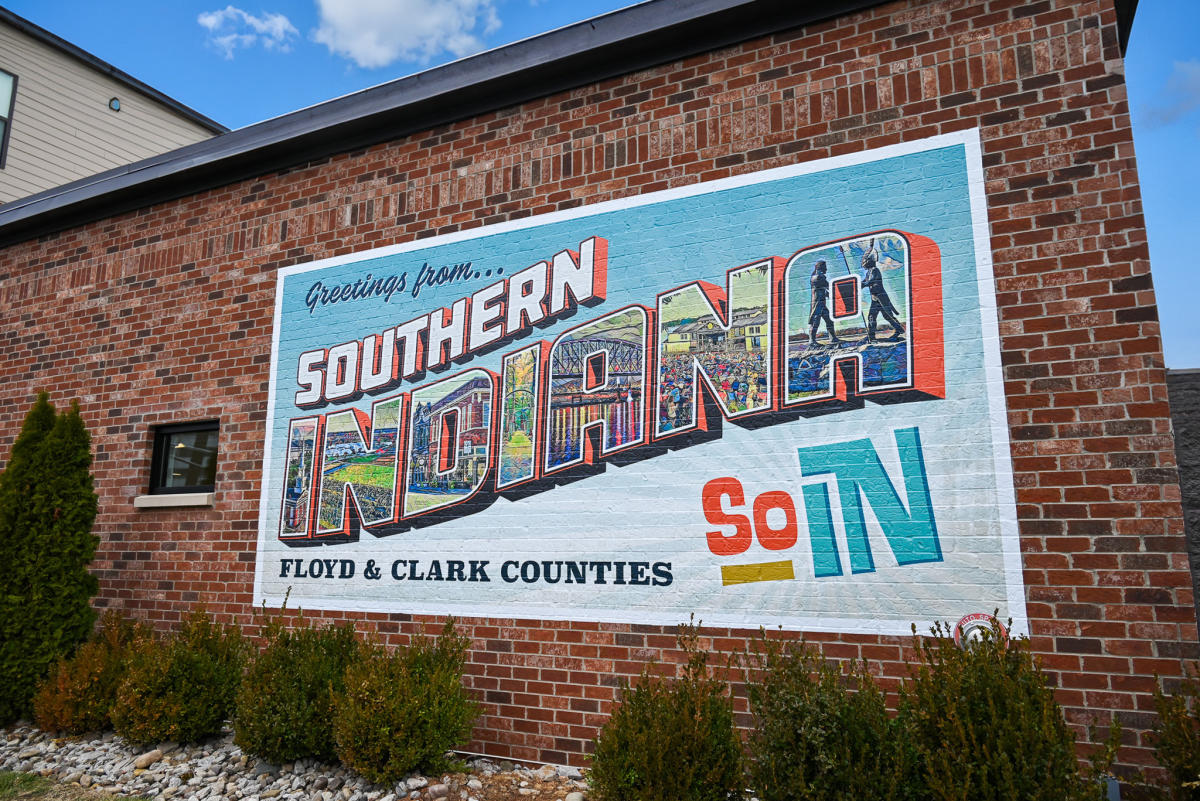 Southern Indiana Visitor Center Postcard Mural | Jeffersonville