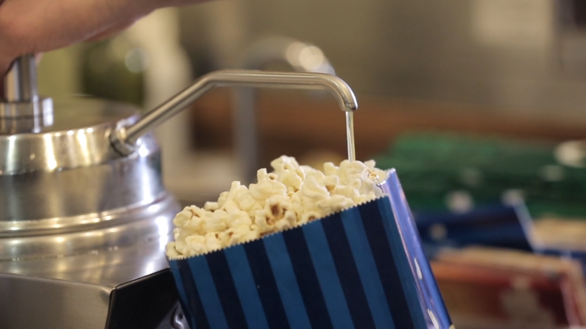 My theatres Popcorn Butter machine has 3 buttons on it to dispense butter.  : r/mildlyinteresting