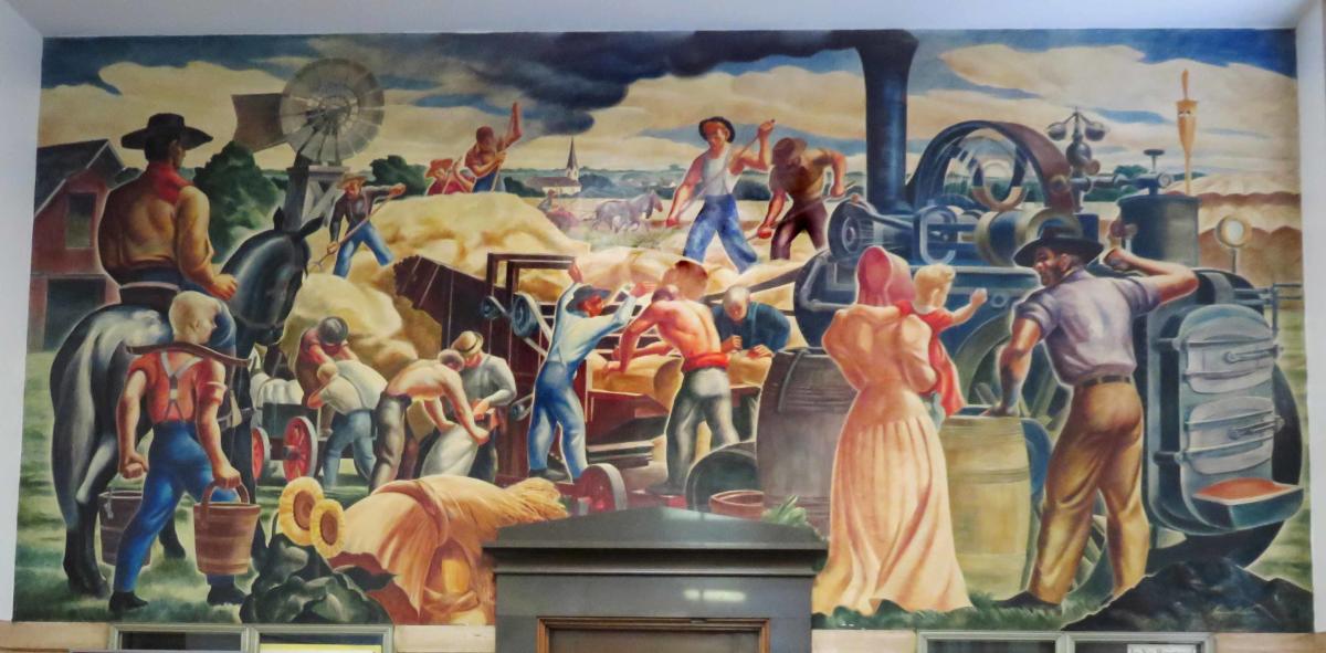 ⌘ Porte-Bonheur ⌘ ⚠️ さま Threshing in Kansas Mural - Hutchinson KS, 67501