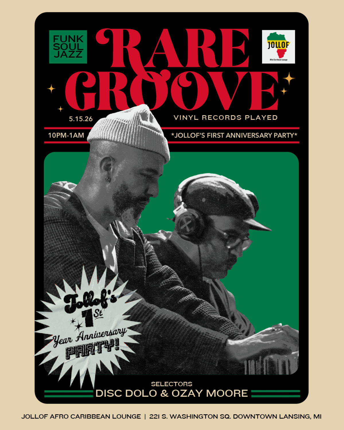 Jollof Anniversary Party with Rare Groove