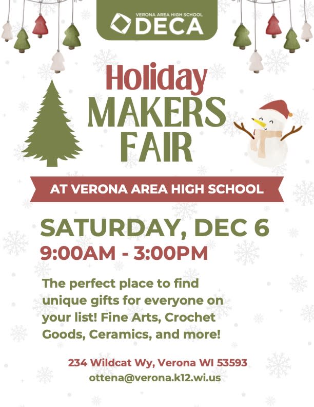 Deca Week Flyer Verona DECA Holiday Makers Fair | Verona, WI