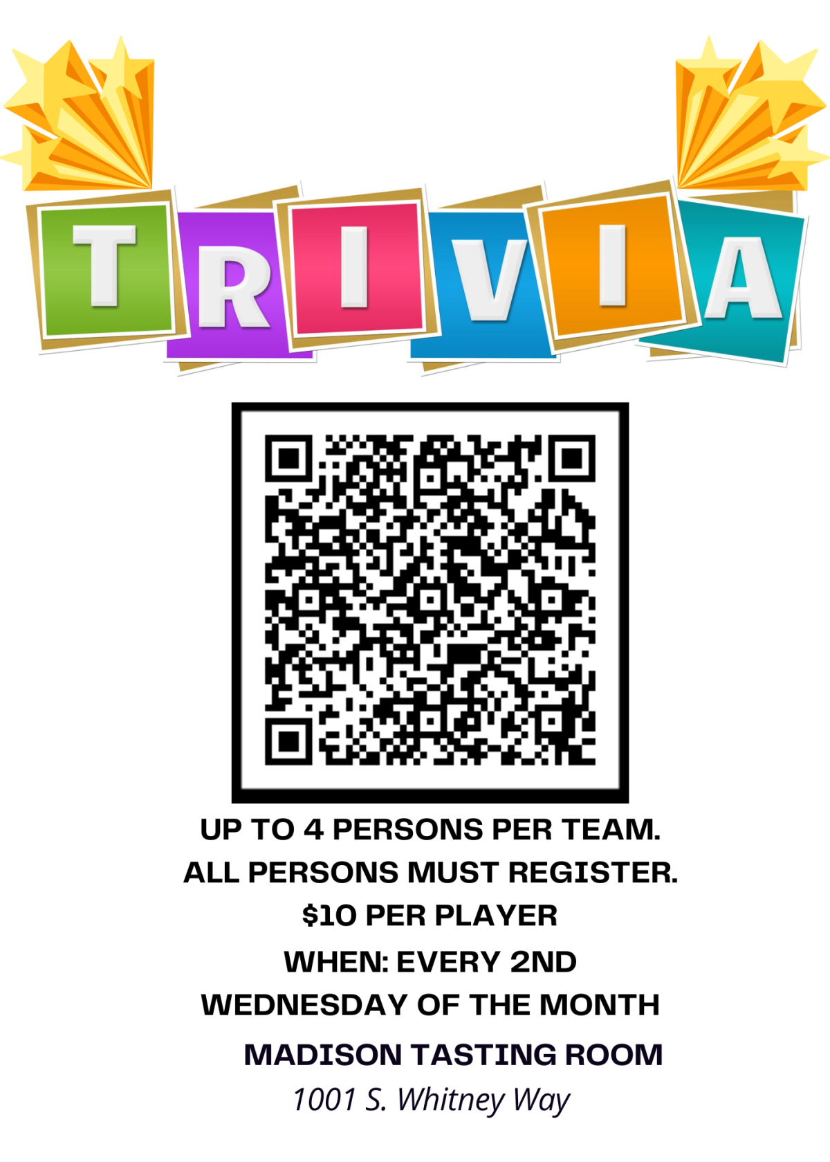 TRIVIA at Cambridge Winery's Madison Tasting Room | Madison, WI