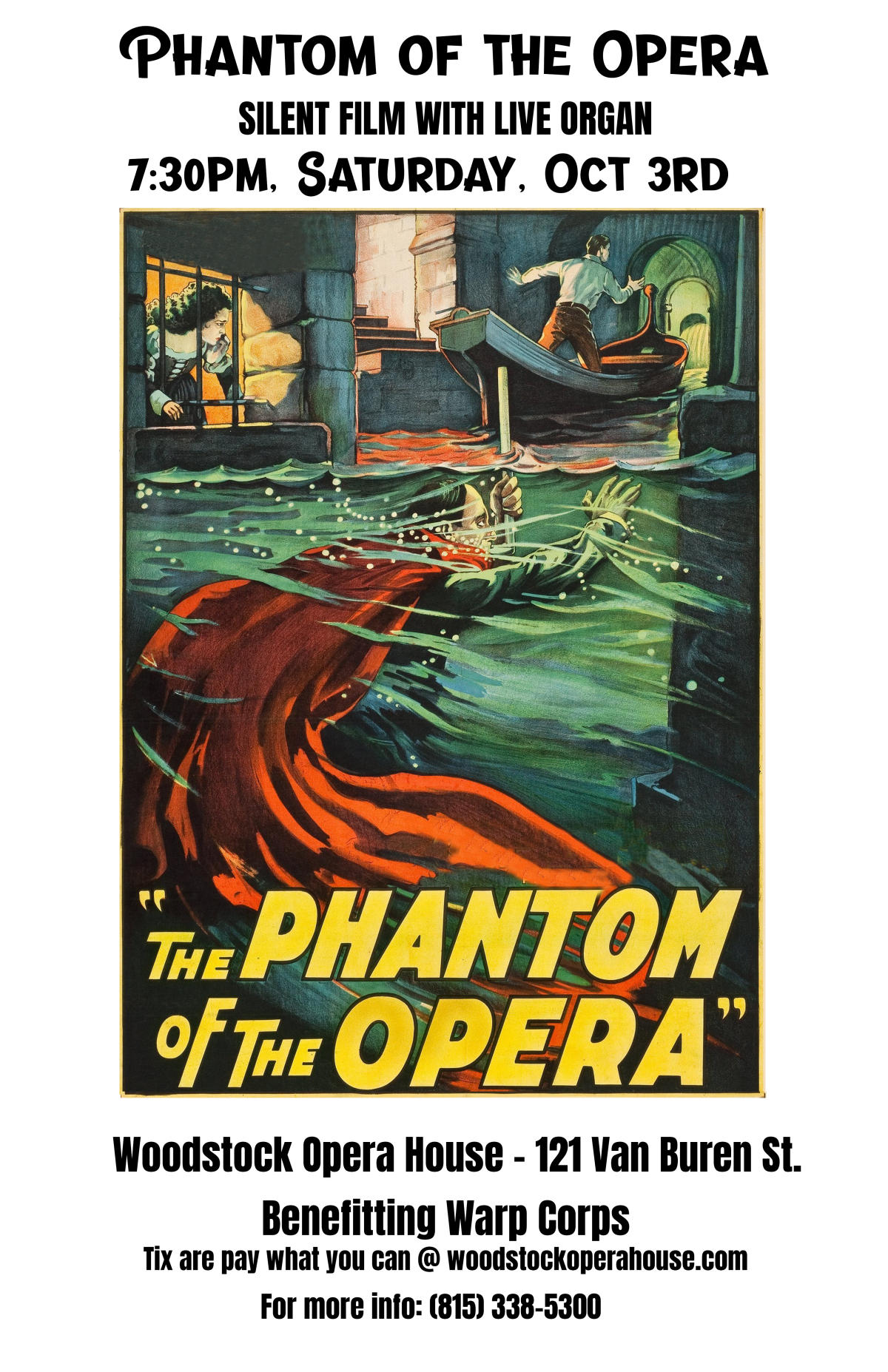 木版画 『Silently Opera』 Phantom of the Opera (Silent Film with Live Organ)