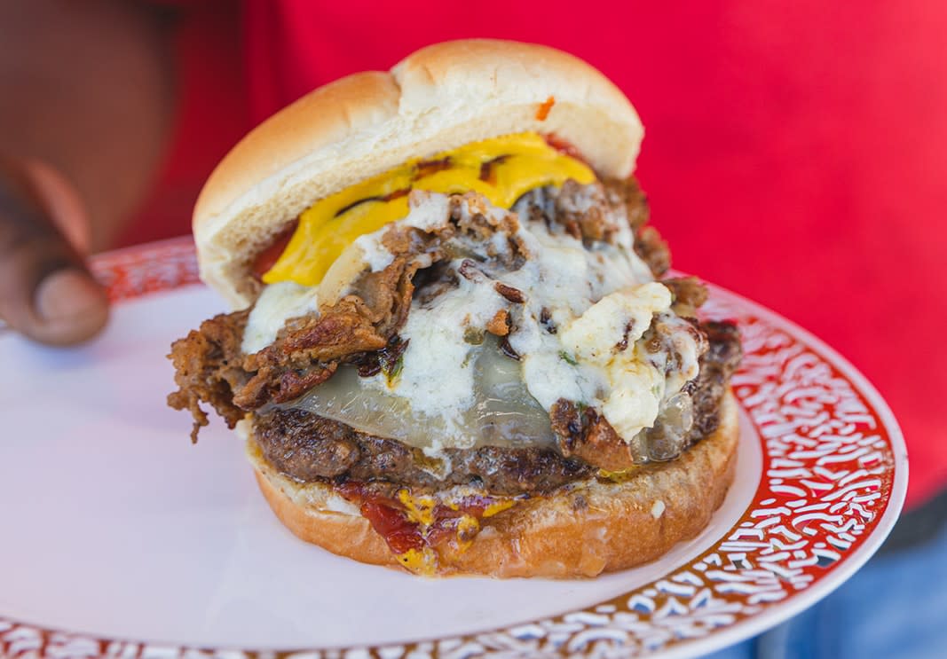 Philly Cheesesteak Burger, Beedie Head's BarBQue