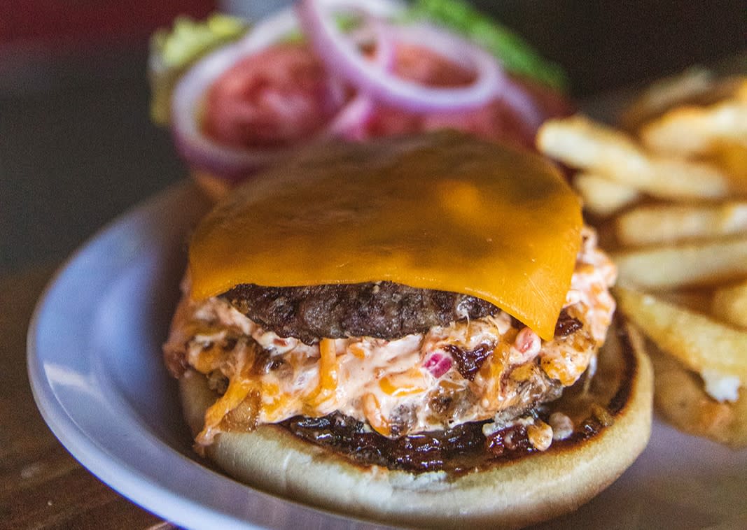 Pimento Cheese Bacon Jam Burger, Legends