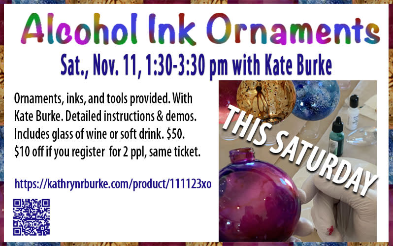 Alcohol Ink Ornaments class at LaNoue DuBois