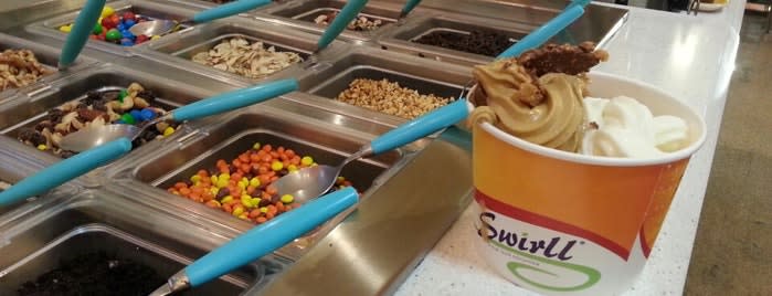 Table of Toppings for Frozen Yogurt or Ice Cream Stock Photo