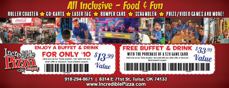 Tulsa's Incredible Pizza Company | Tulsa, OK 74133