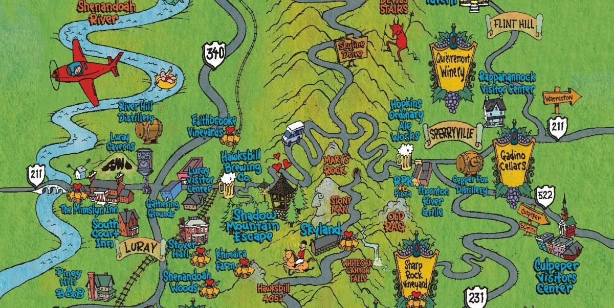 mapa del parque shenandoah