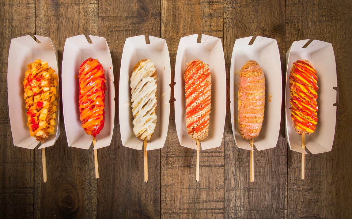 Korean Corn Dog Photos, Images and Pictures