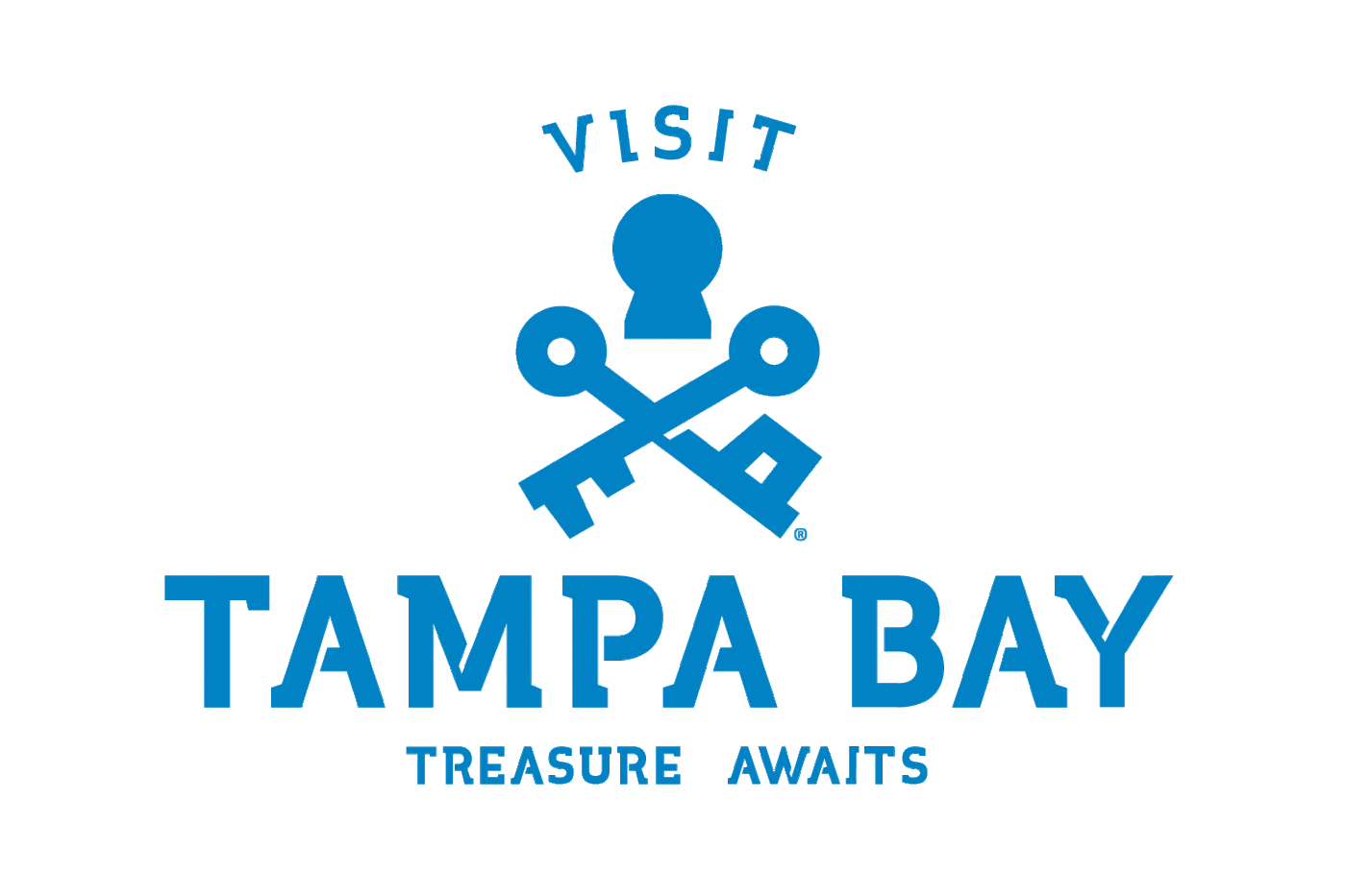 Visit Tampa Bay logo - Treasure Awaits vertical