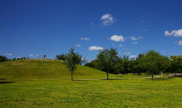 the "hill" - perfect for kite flying!