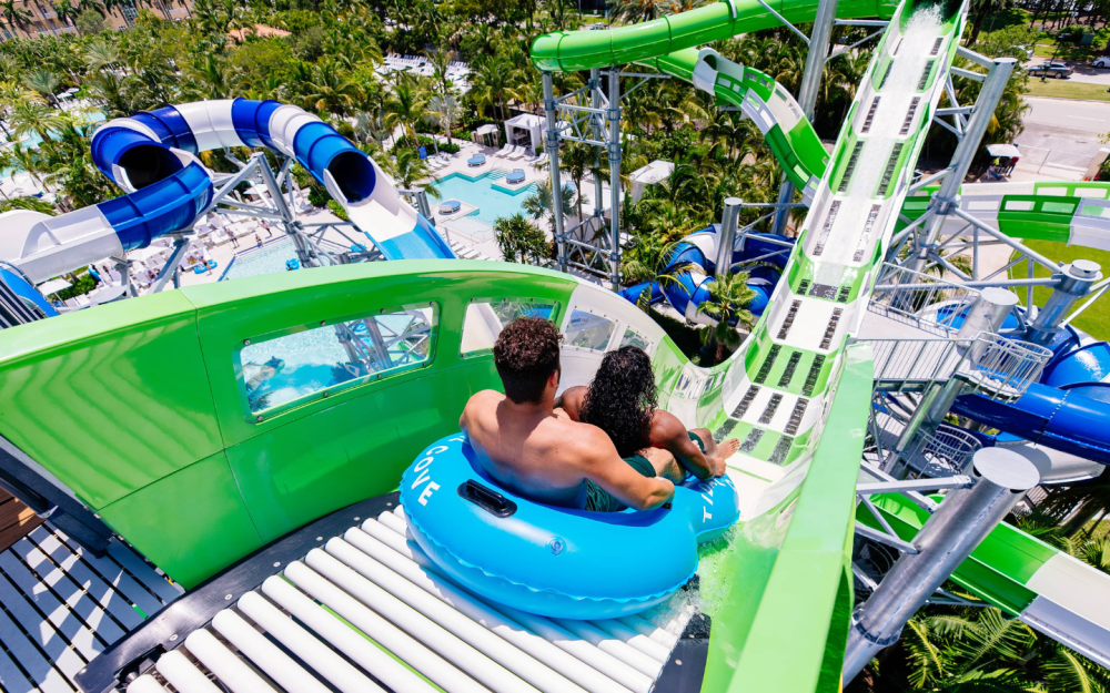 Experience the world's first uphill waterslide! The Master Blaster propels you through thrilling dips, drops, and gravity-defying watercoaster climbs.