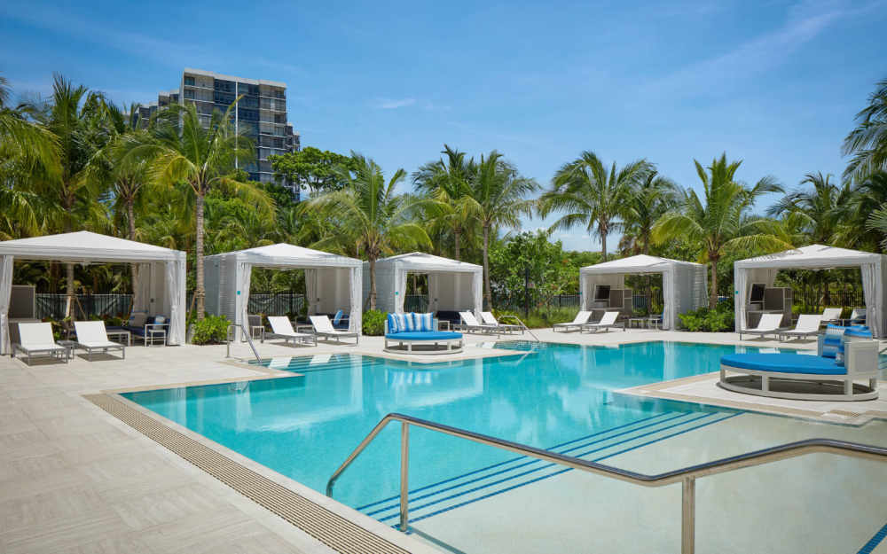 Enjoy serenity at the private Oasis pool, available for booking through TidalCoveMiami.com
