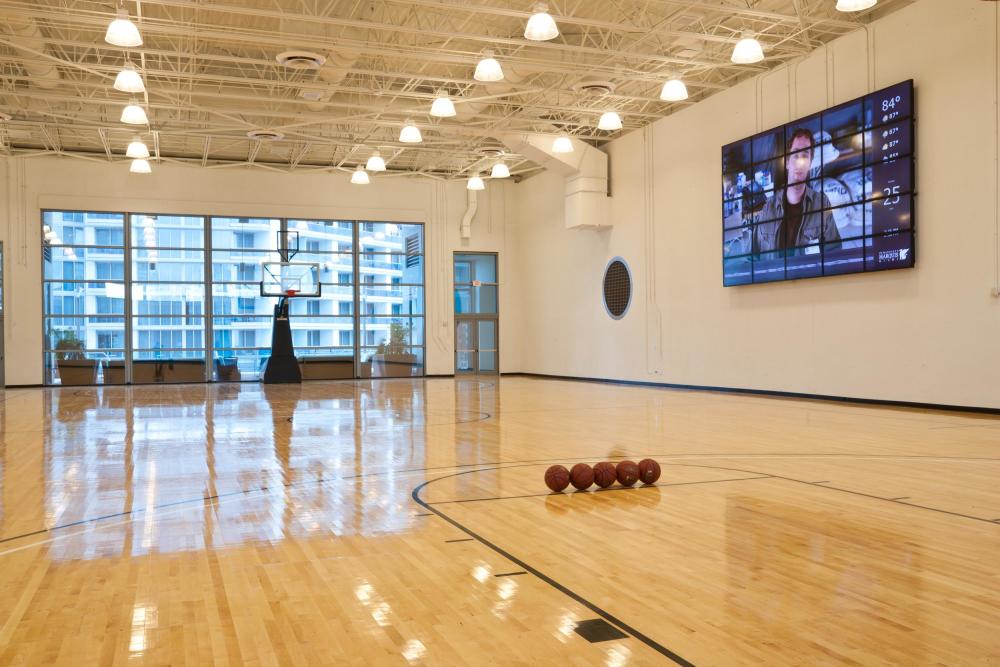 NBA-approved basketball court