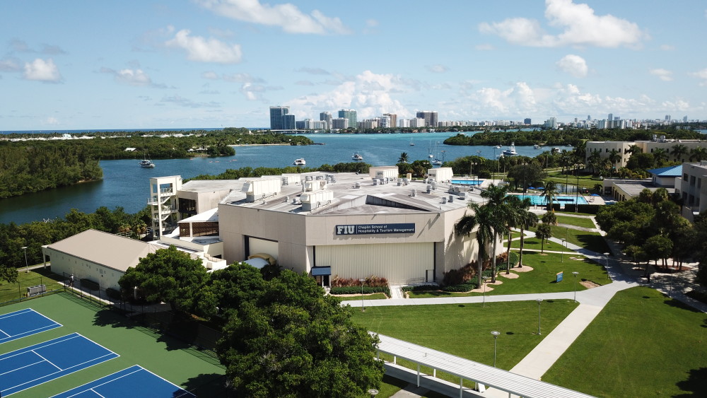 Biscayne view of the Chaplin School of Hospitality & Tourism Management.
