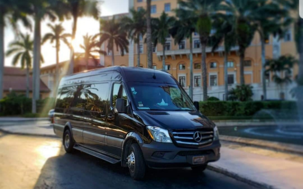 A 13 passenger luxury Mercedes-Benz Sprinter at The Biltmore Hotel