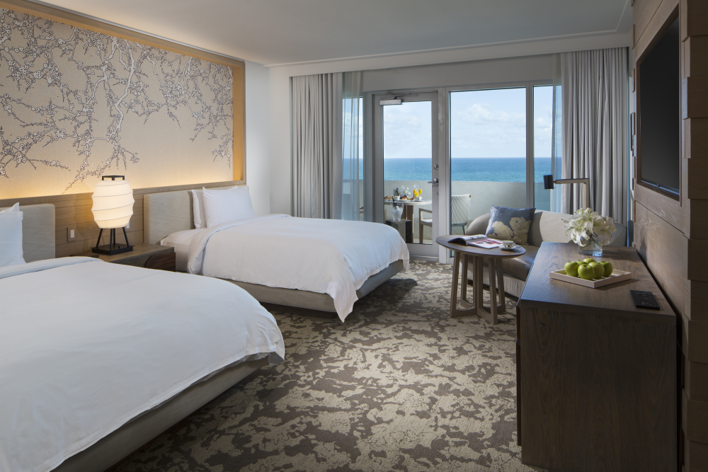 Делюкс с двумя кроватями размера "queen-size" и видом на океан - Нобу HotelMiami Beach