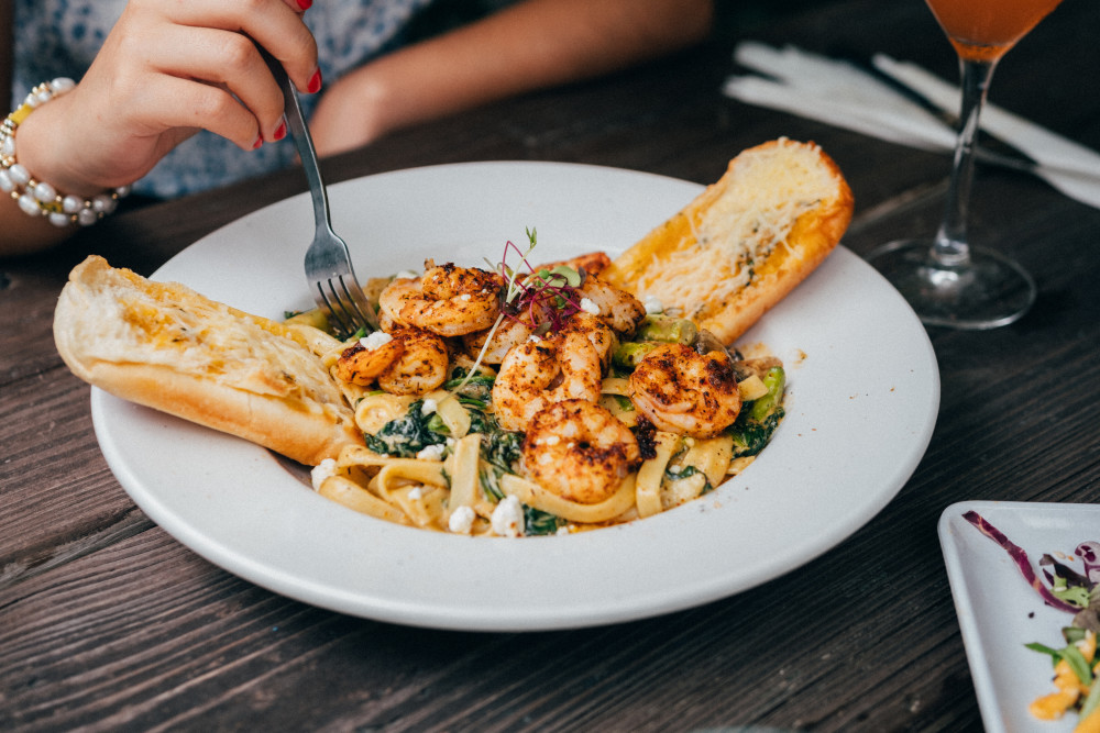 Camarones cajún Pasta