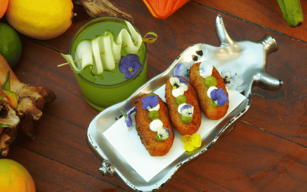 Cartagena Croquetas on Silver Pig Platter