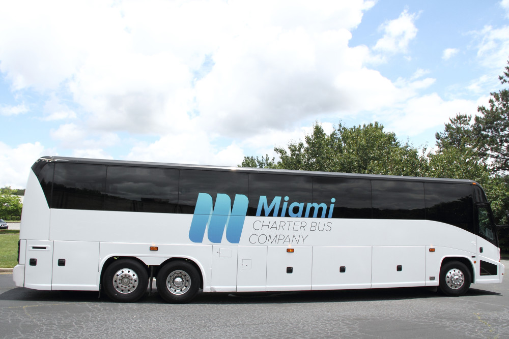 Miami Charter Bus Company bus in parking lot