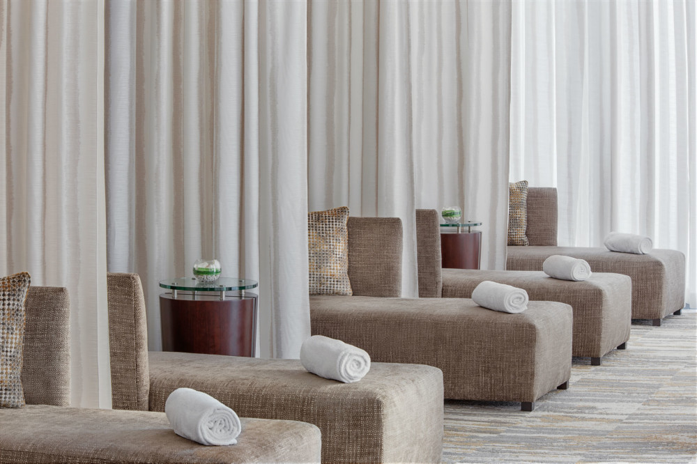 Relax and unwind in the relaxation room overlooking downtown Miami.