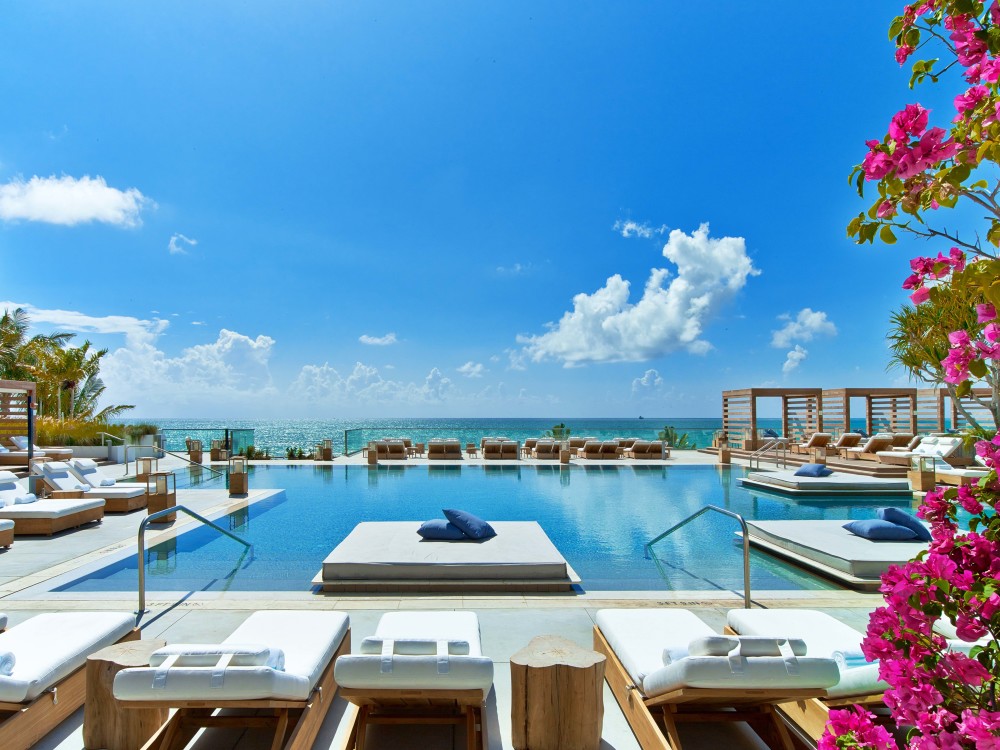 The 30,000 square-foot Center Pool has the ingredients for a perfect day - cabanas, daybeds and ocean views.