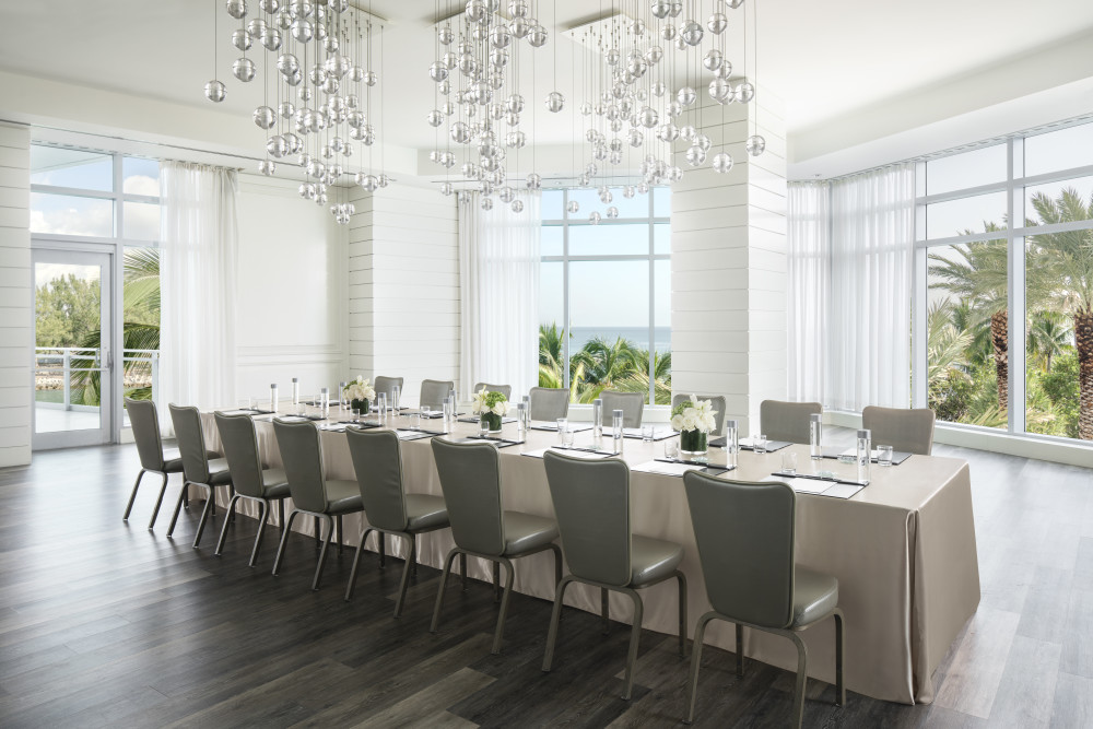The private dining room offers views and outdoor space.