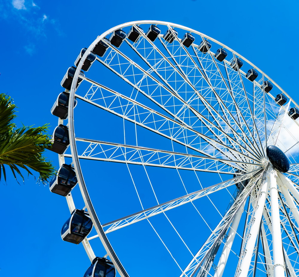 SKYVIEWS MIAMI OBSERVATION WHEEL Miami's #1 Attraction Towering almost 200 feet above Bayside Marketplace, Skyviews Miami offers unparalleled views.