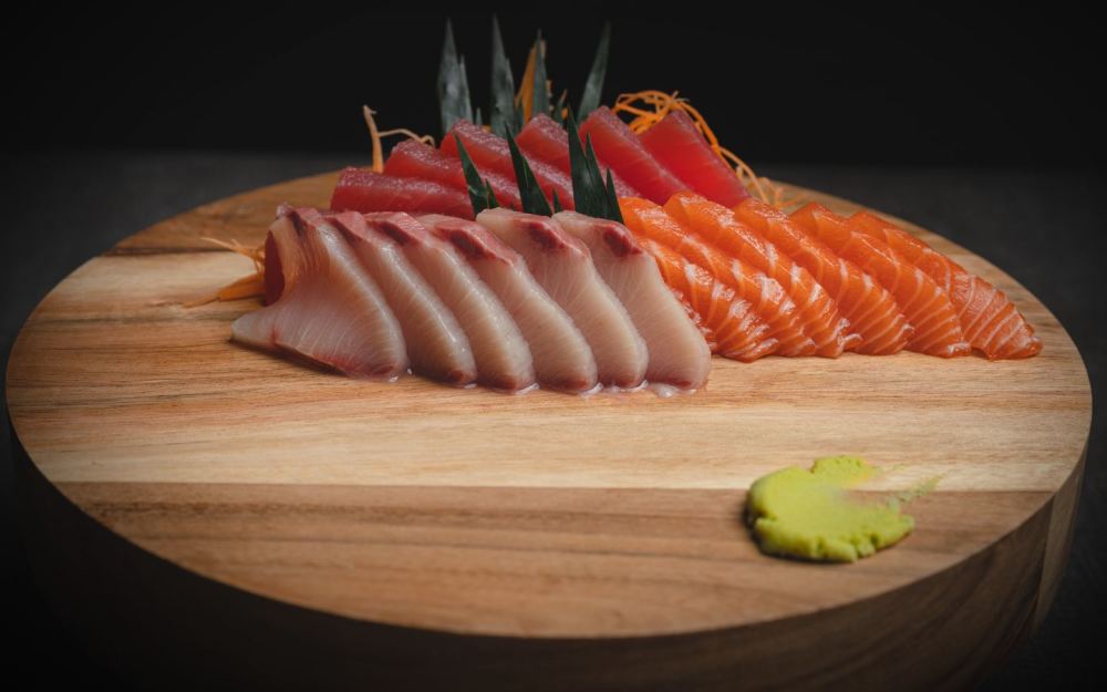 Aperitivo do menu de jantar, aperitivo de sashimi